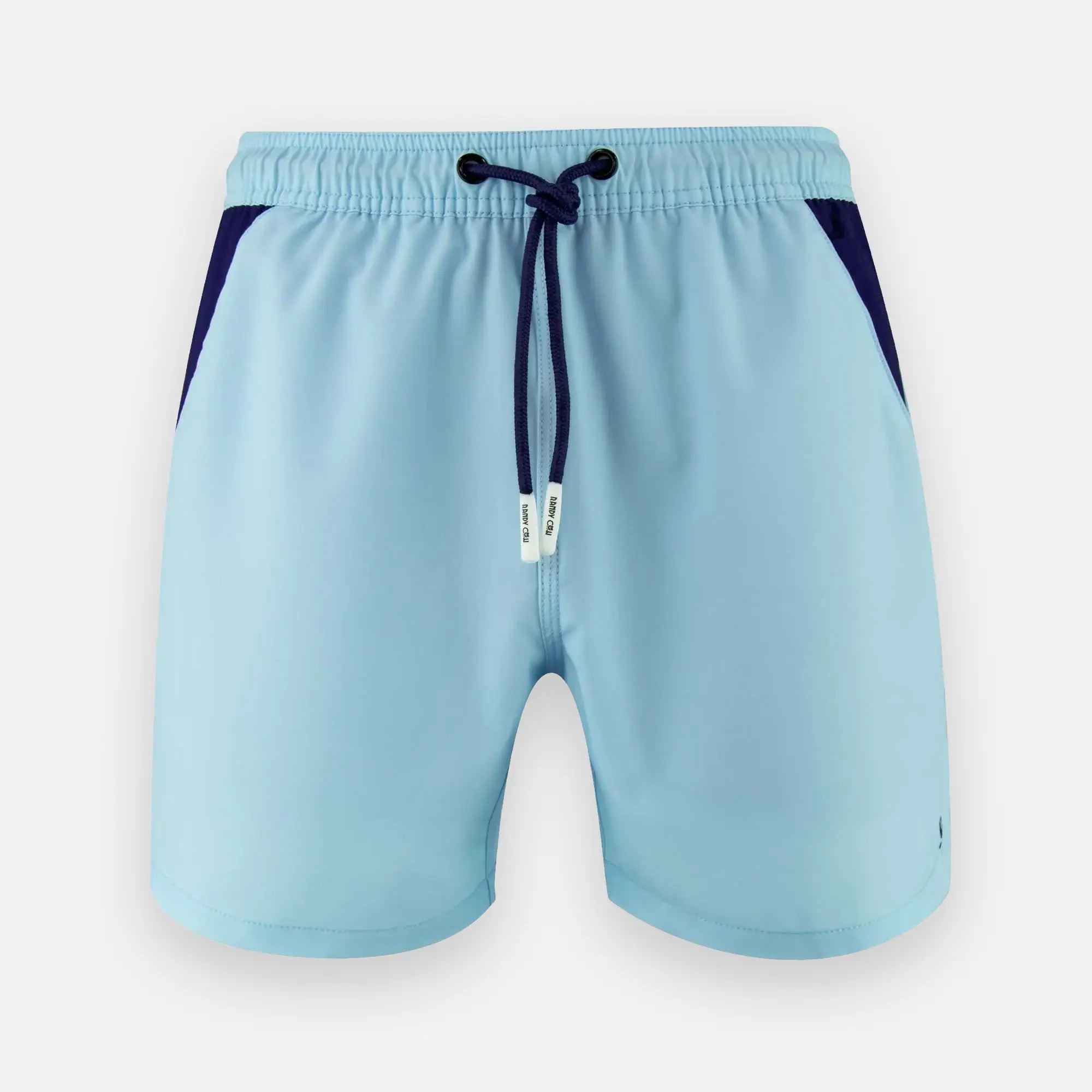 Baby Blue Swim Shorts with Waterproof Pocket | Randy Cow