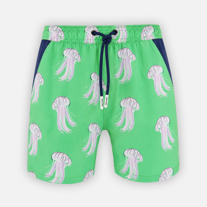 Green Jellyfish Swim Shorts without mesh lining, by Randy Cow