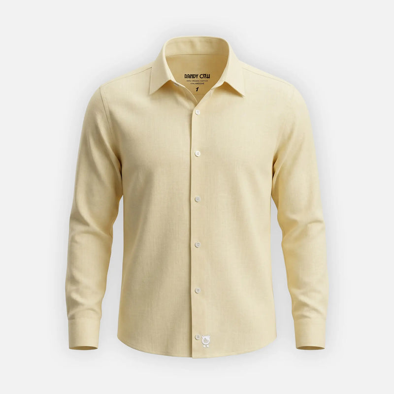 Sundowner - Men's Pale Yellow Linen Shirt