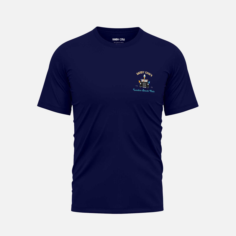 London Beach Club Black Taxi Club Logo - Navy Organic Cotton T-Shirt
