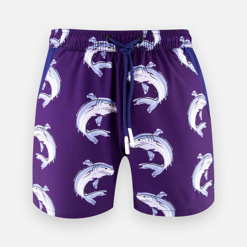 Purple Sharks Swim Shorts