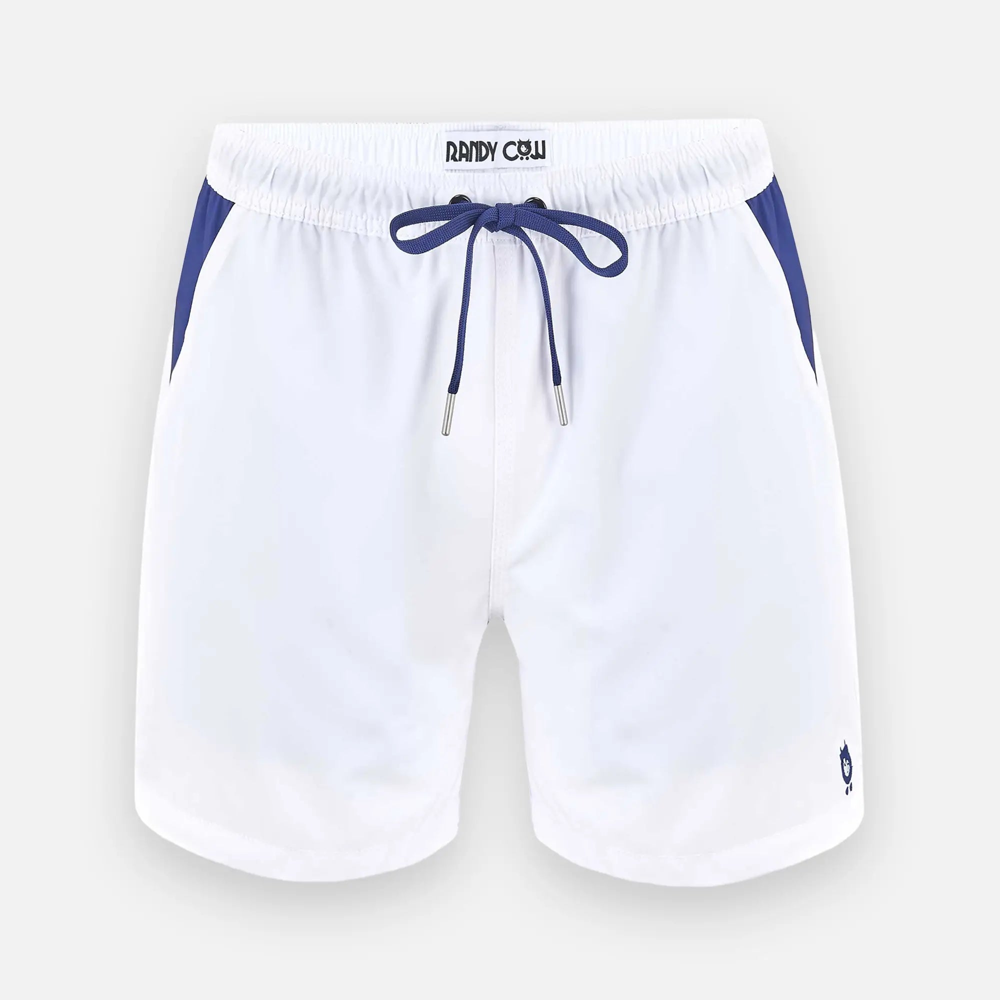 White Swim Shorts with Waterproof Pocket | Randy Cow