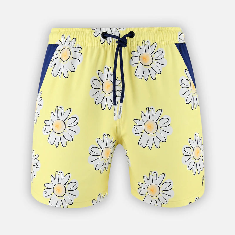 Yellow Daisies Swim Shorts by Randy Cow