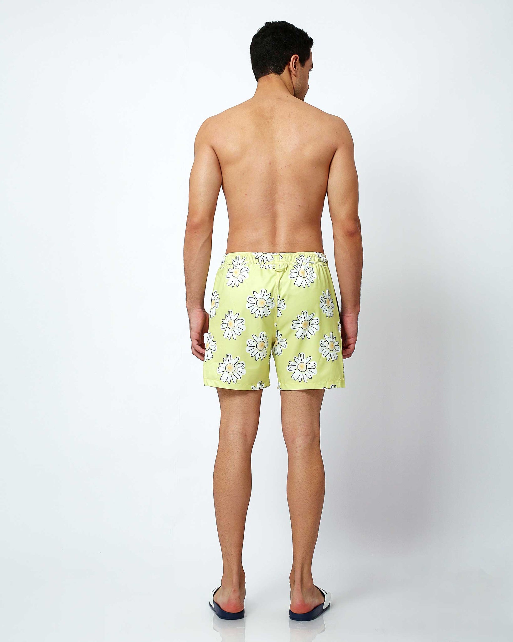 Daisies Swim Shorts with Waterproof Pocket | Randy Cow