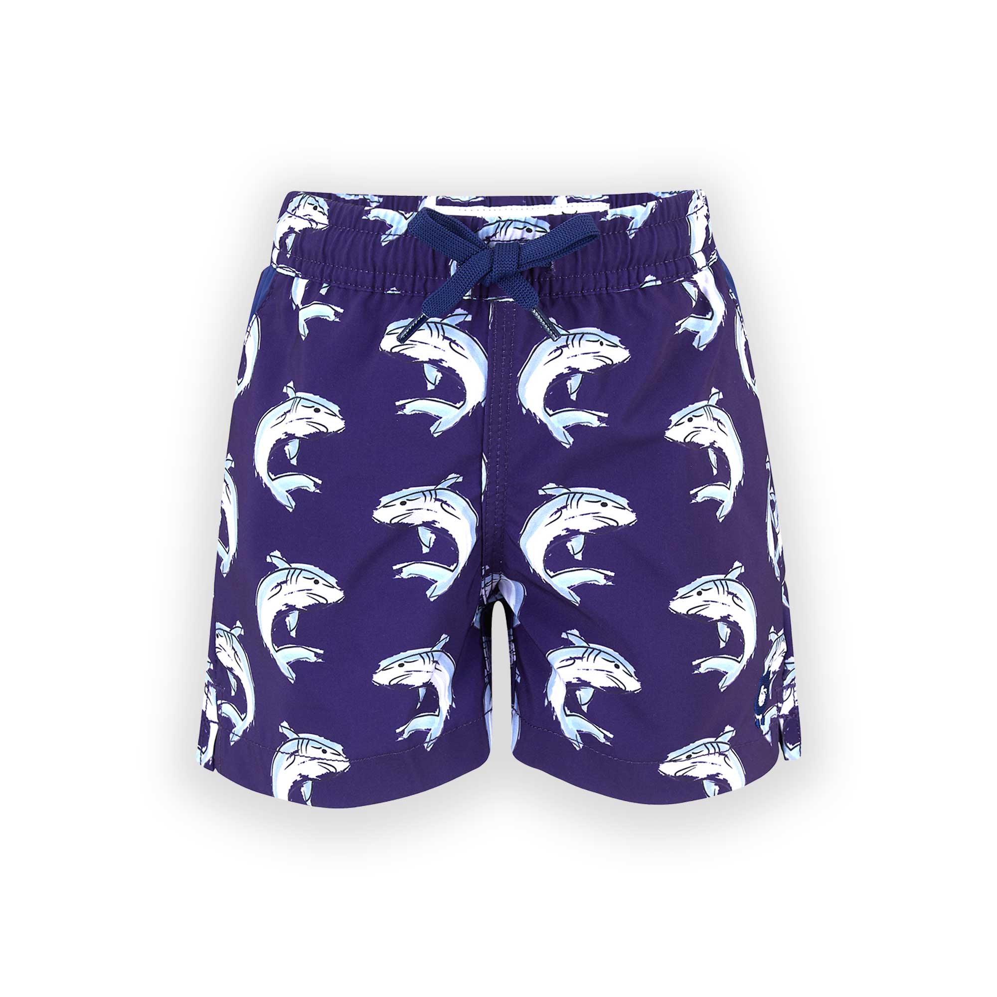 Matching Father & Son Sharks Swim Shorts with Waterproof Pocket