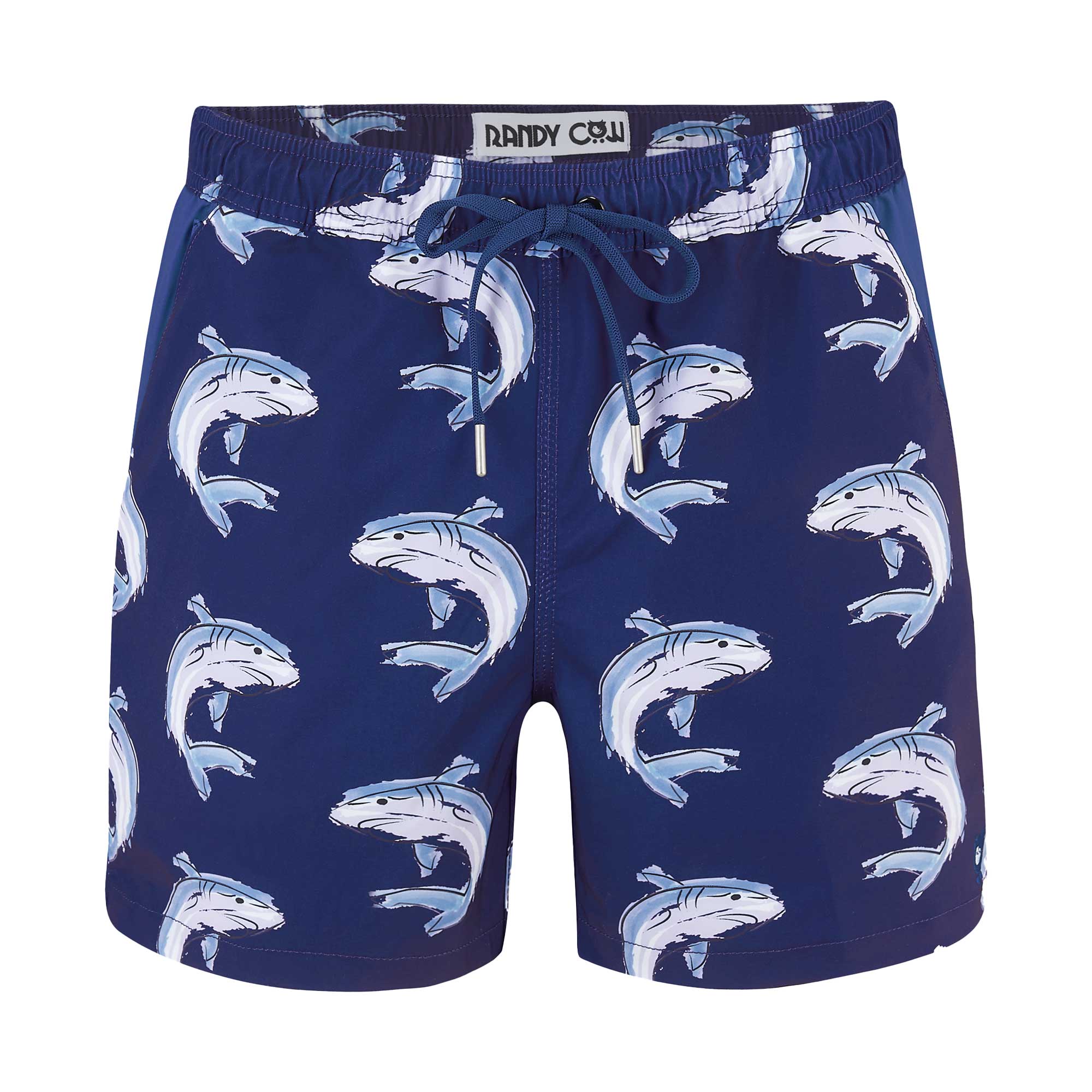 Matching Father & Son Sharks Swim Shorts with Waterproof Pocket – Randy Cow