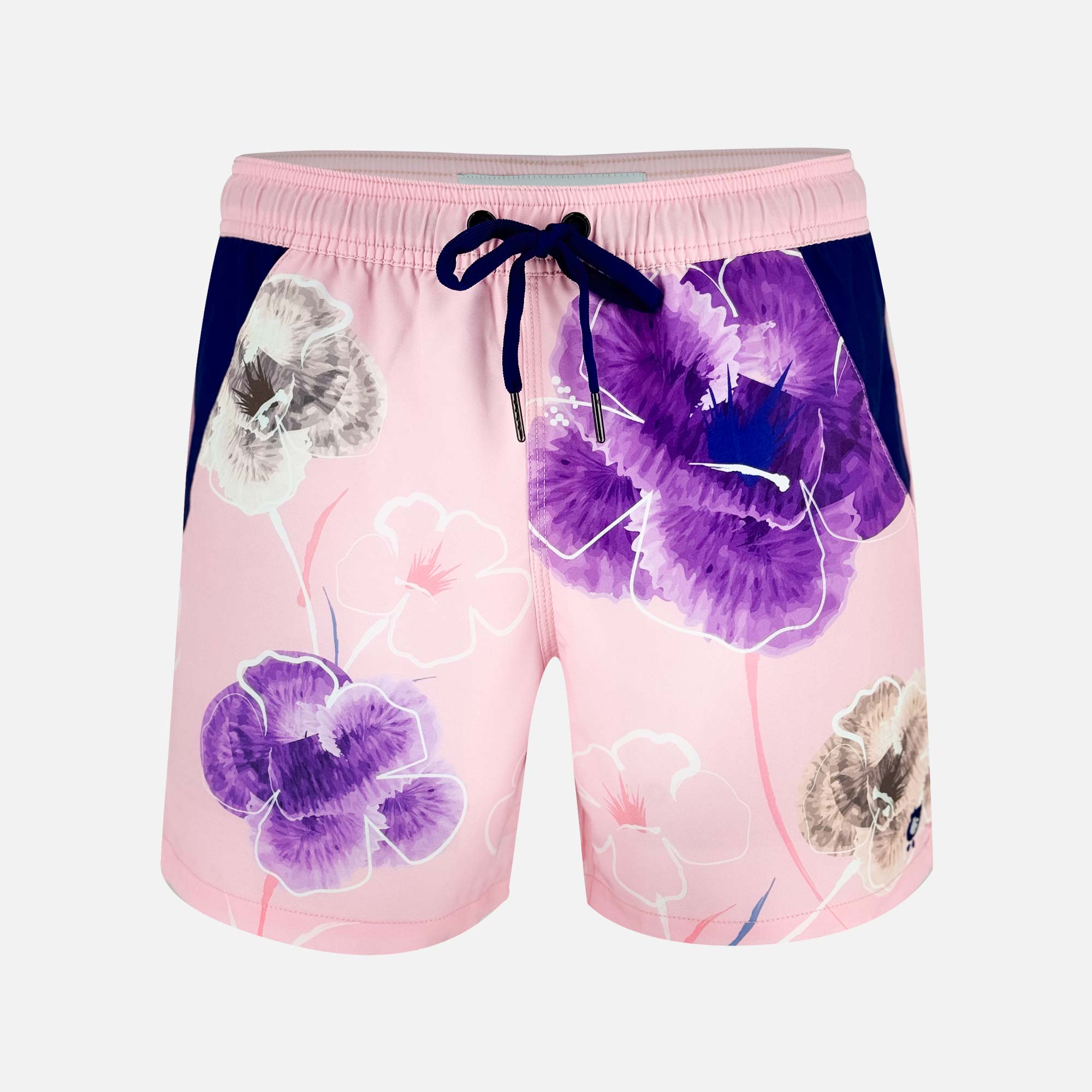 Pink Floral Swim Shorts with Waterproof Pocket | Randy Cow