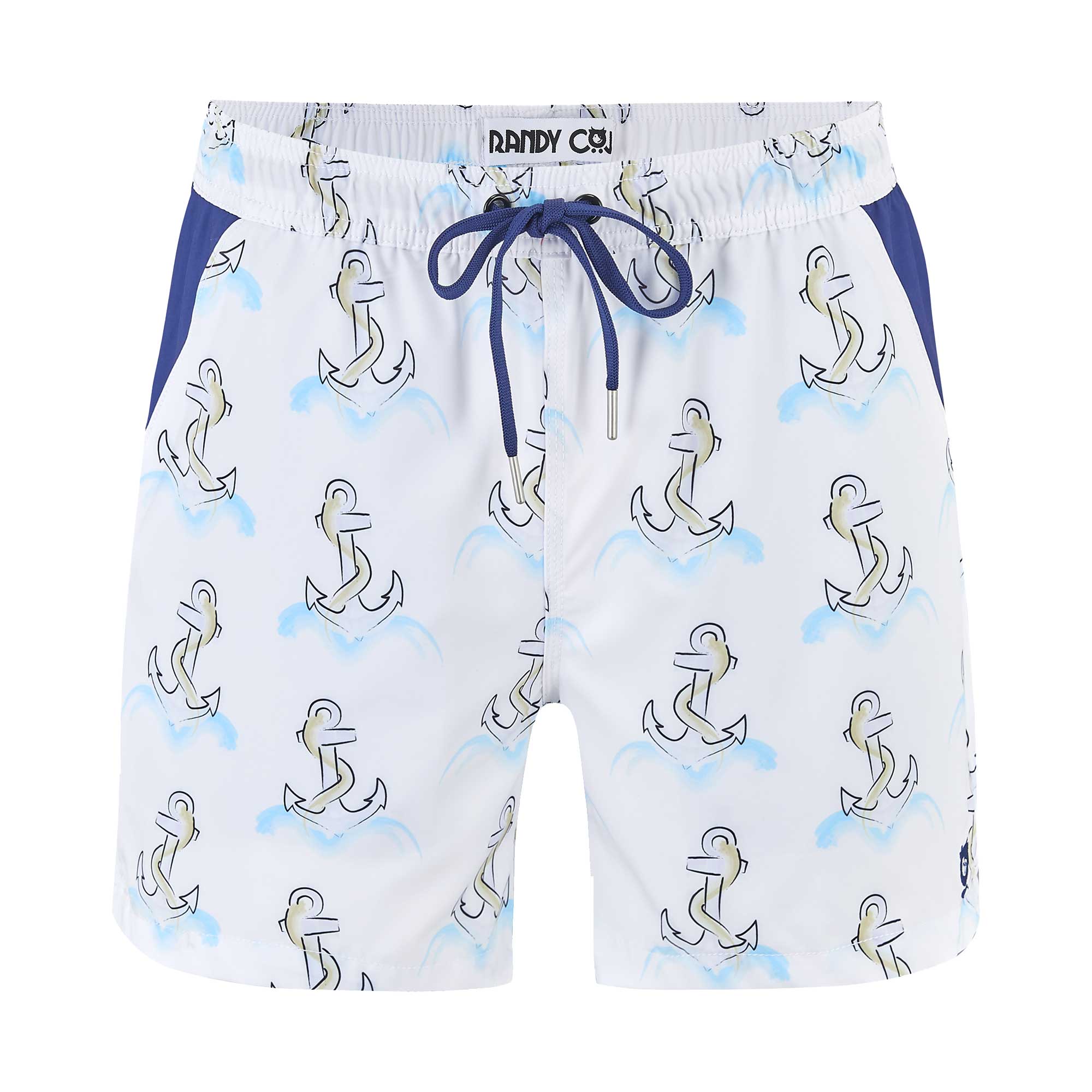 Matching Father & Son Anchor Swim Shorts with Waterproof Pocket
