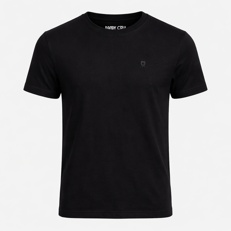 Black super soft cotton men’s t-shirt with embroidered Randy Cow logo