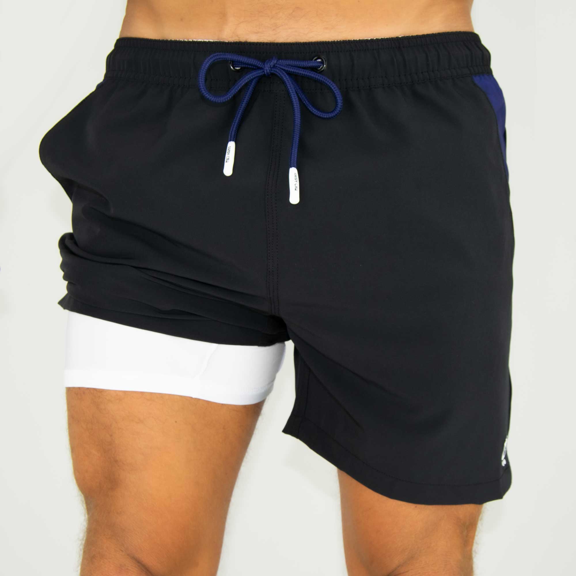 Charcoal Black Swim Shorts Trunks | Randy Cow