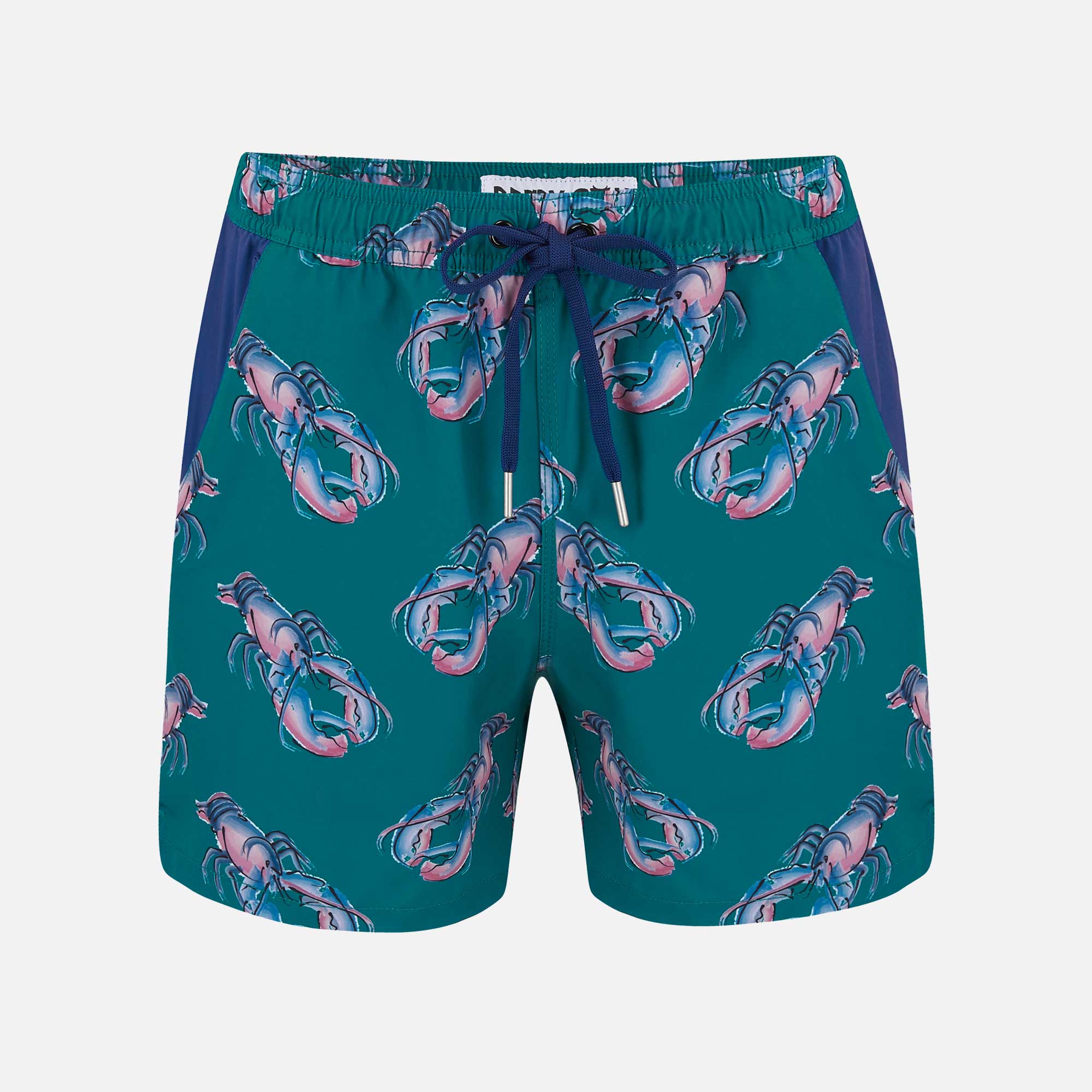 Green Lobster Swim Shorts with Waterproof Pocket | Randy Cow