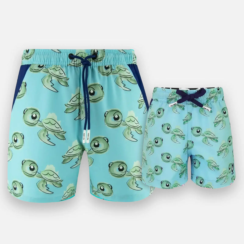 Matching Blue Turtle Swim Shorts