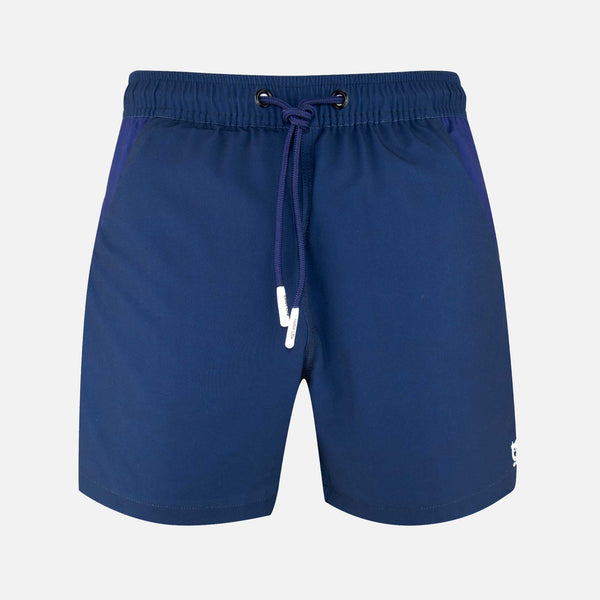 Navy Men's Swim Shorts Trunks with Waterproof Pocket | Randy Cow