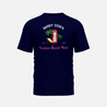 Navy 100% Organic Cotton T-Shirt with London Beach Club Phone Box design | Randy Cow