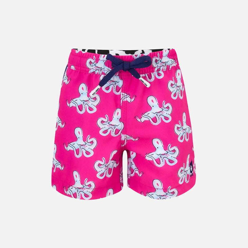 Pink Octopus Kid's Swim Shorts