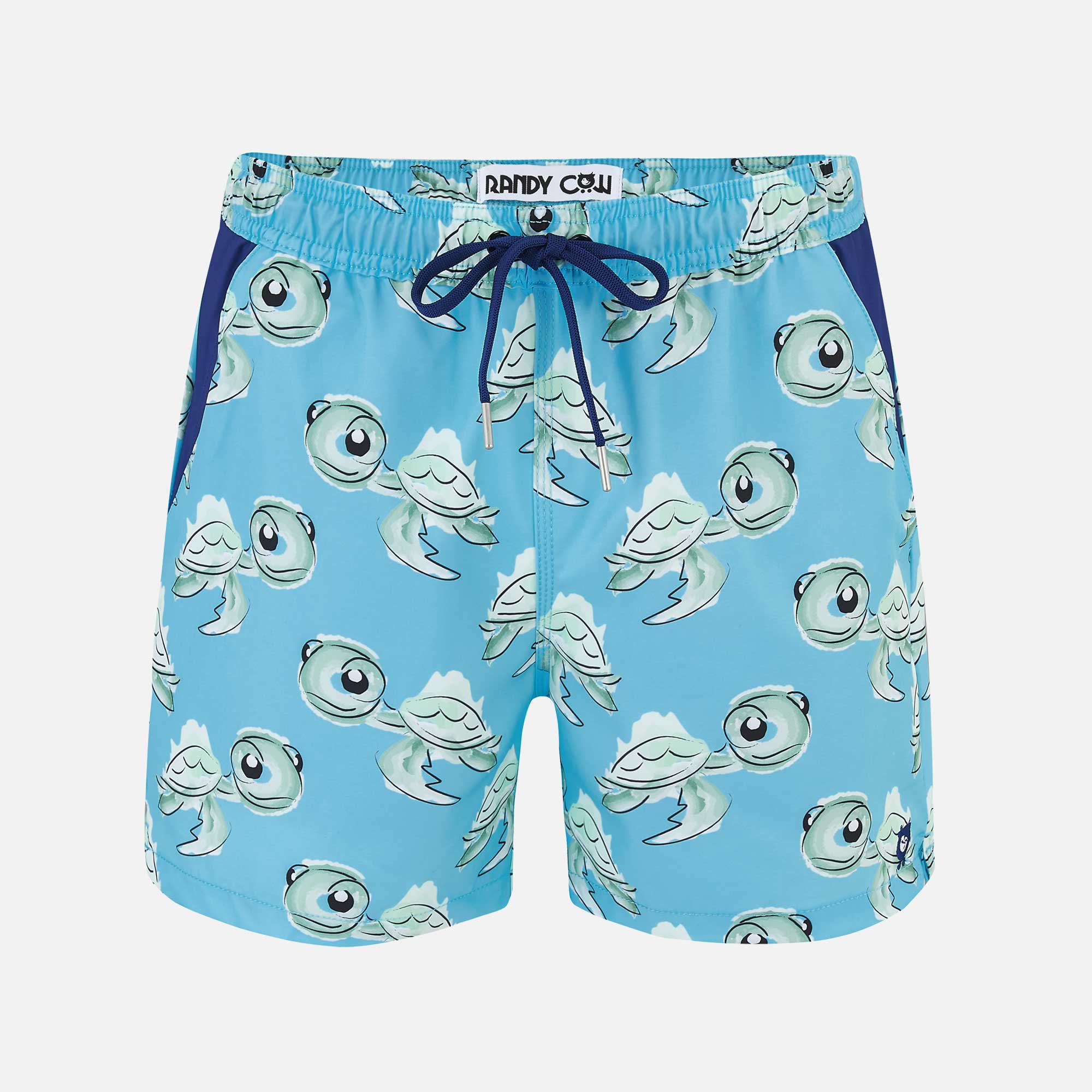 Sea Turtle Swim Shorts with MK1 Waterproof Pocket | Randy Cow