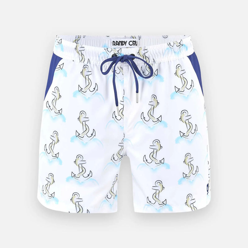 White Anchor Swim Shorts